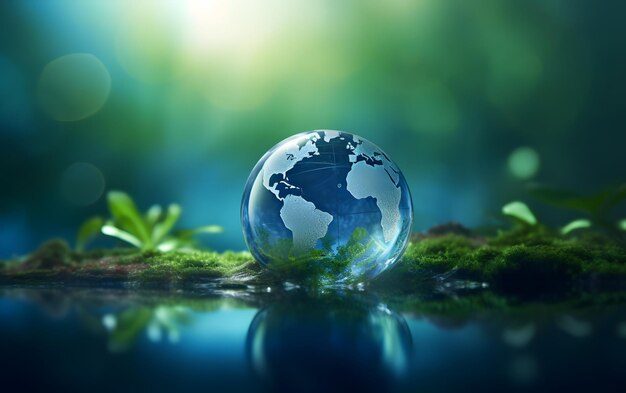 glass globe is grass with planet earth it 916191 7608